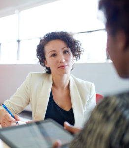 woman during a job interview