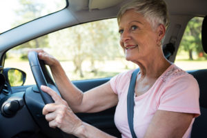 woman driving a car