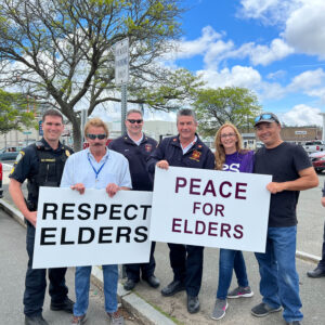 Gloucester Police and SeniorCare staff at the 2022 Gloucester Elder Abuse Awareness Rally. 