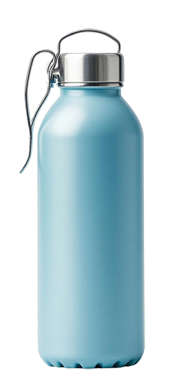 a light blue water bottle