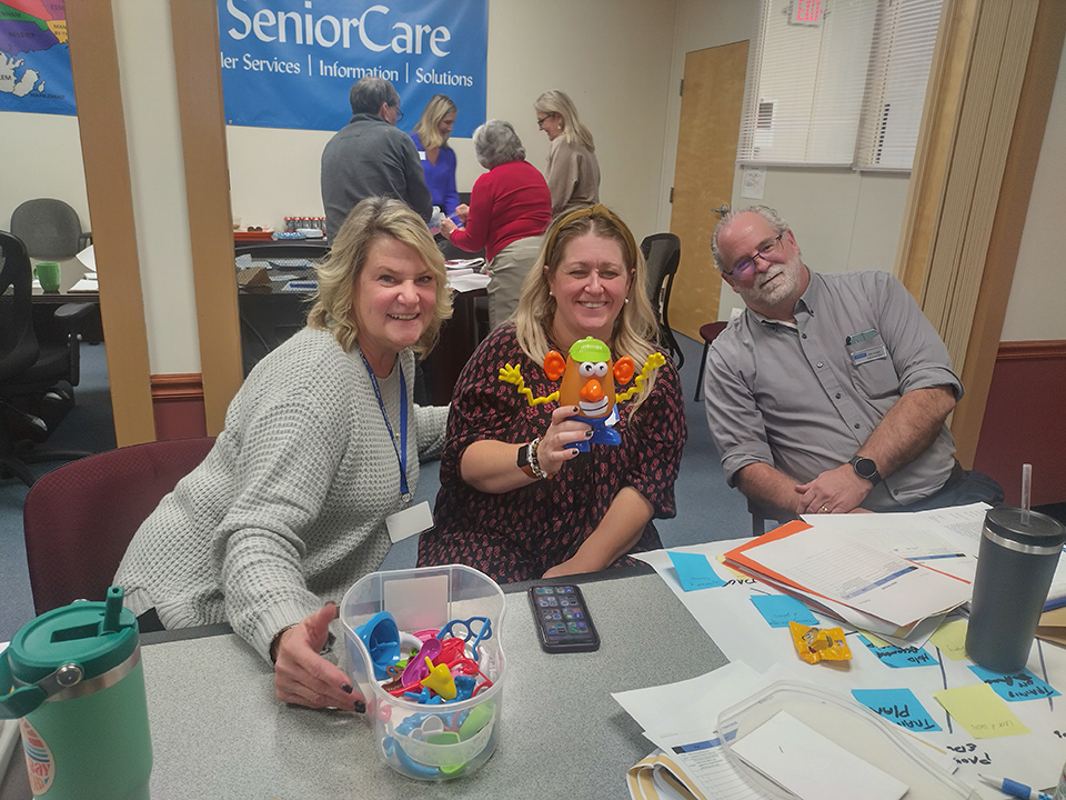 A Quality Improvement training session for SeniorCare staff included a few unexpected surprises.