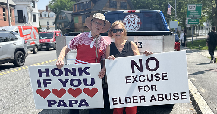 SeniorCare Board member George Nickless and Director of Home Care Dori Prescott (now retired) were among the advocates at the Elder Abuse Awareness Rally in Manchester-by-the-Sea in June.