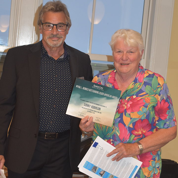 Sunny Robinson of Gloucester was awarded the Myra L. Herrick Outstanding Older American Award for her lifetime of service in local and international efforts for peace, justice and the creation of common security while her housing advocacy is currently centered with Housing4AllGloucester.