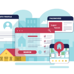 decorative banner with digital icons