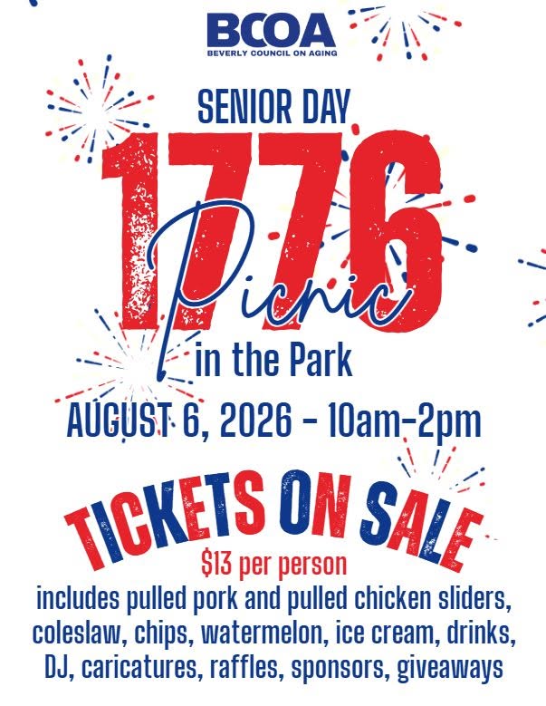 red, white & blue promotional banner for 2026 Senior Day in the Park event
