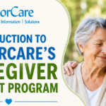 banner announcing "Introduction to SeniorCare's Caregiver Support Program" with picture of two women